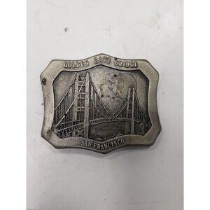 Golden Gate Bridge San Francisco Scenic Vintage 1977 Indiana Metal Belt Buckle